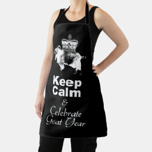 Behalt Calm und Celebrate Goat year aoA Schürze