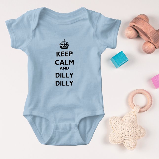 Behalt Calm und Dilly Dilly Baby Jersey Lt Bodysui Strampler (Keep Calm and Dilly Dilly Baby Jersey Lt Bodysuit)