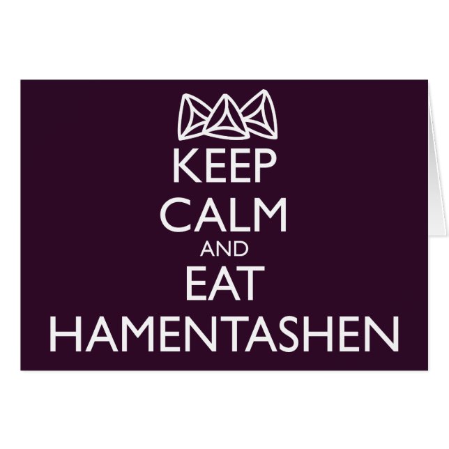 BEHALT CALM UND ESSEN HAMENTASHEN (Vorderseite (Horizontal))
