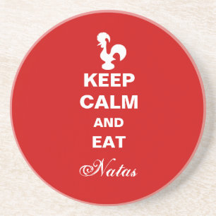 Behalt Calm und essen Natas Kork Untersetzer