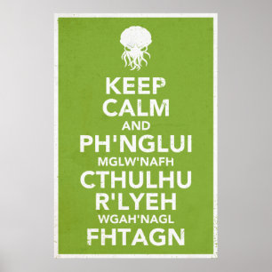 Behalt Calm und Fhtagn Poster