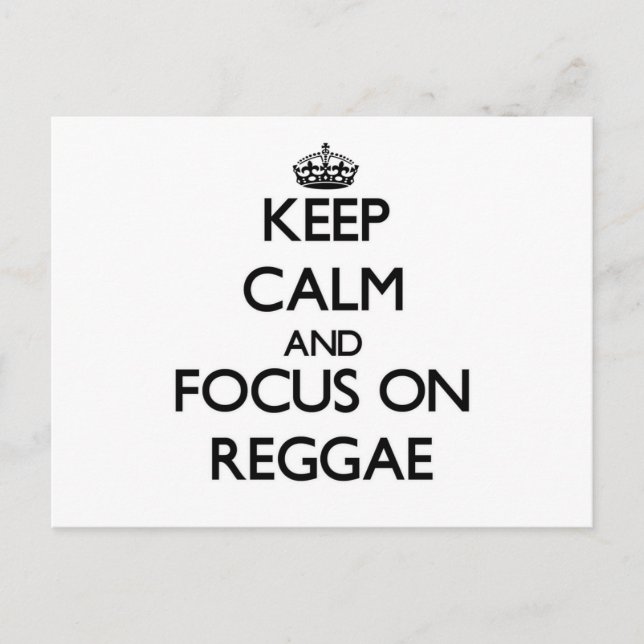Behalt Calm und Fokus auf Reggae Postkarte (Vorderseite)