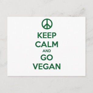 Behalt Calm und GO VEGAN Postkarte