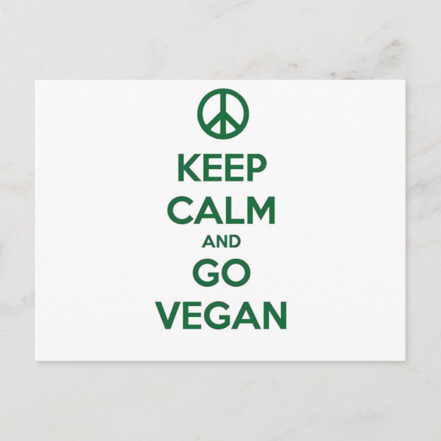 Behalt Calm und GO VEGAN Postkarte (Vorderseite)