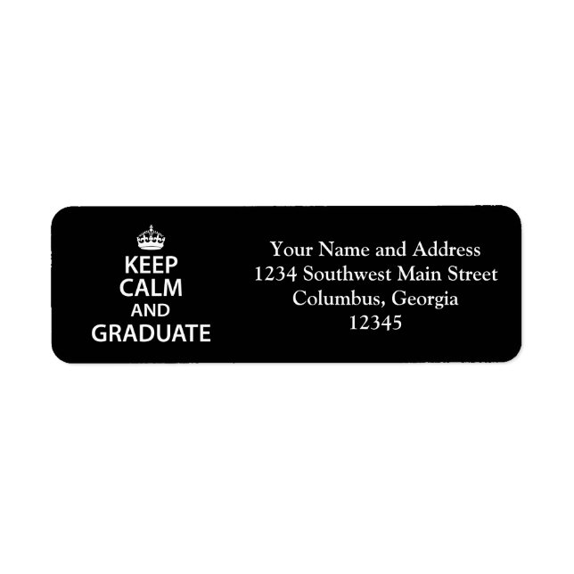 Behalt Calm und Graduate Funny Abschluss (Vorne)