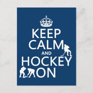 Behalt Calm und Hockey On (in beliebiger Farbe) Postkarte