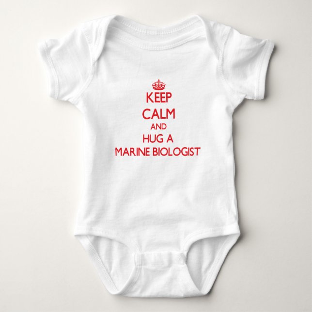 Behalt Calm und Hug einen Meeresbiologen Baby Strampler (Vorderseite)