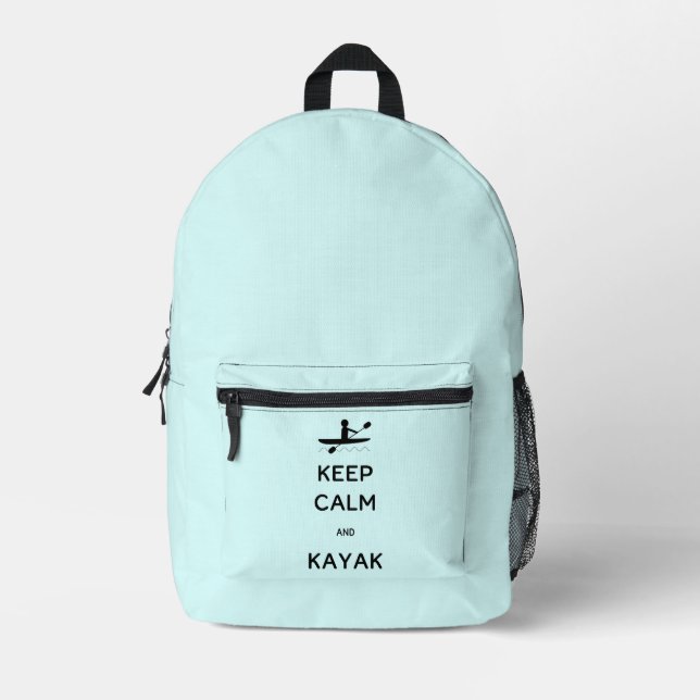 Behalt Calm und Kayak Individuelle Name Bedruckter Rucksack (Vorderseite)