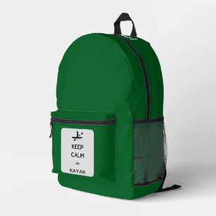 Behalt Calm und Kayak Individuelle Name Dark Green Bedruckter Rucksack