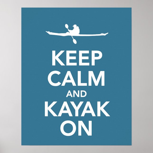 Behalt Calm und Kayak On print oder Poster in blau (Vorne)