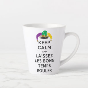 BEHALT CALM und LAISSEZ LES BONS TEMPS ROULER Milchtasse