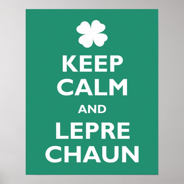 Behalt Calm und Leprechaun Poster (Vorne)