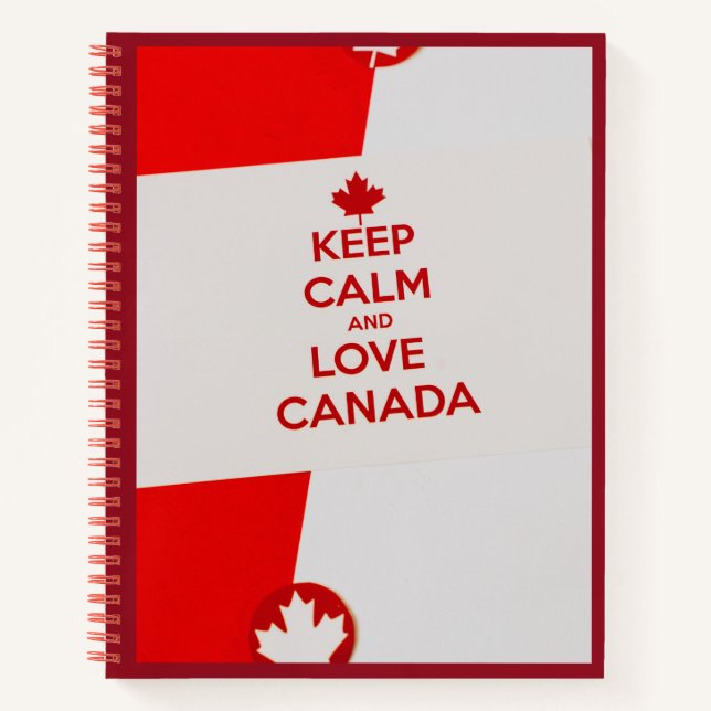 Behalt Calm und Liebe Canada Spiral Notebook Notizbuch (Vorderseite)