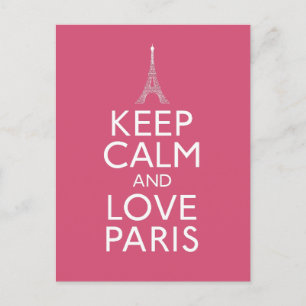 Behalt Calm und Liebe Paris Postkarte