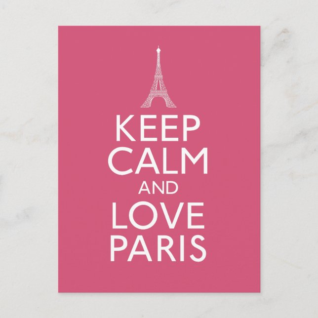 Behalt Calm und Liebe Paris Postkarte (Vorderseite)