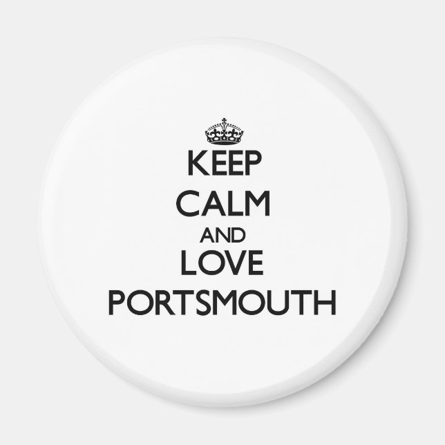 Behalt Calm und Liebe Portsmouth Magnet (Vorne)