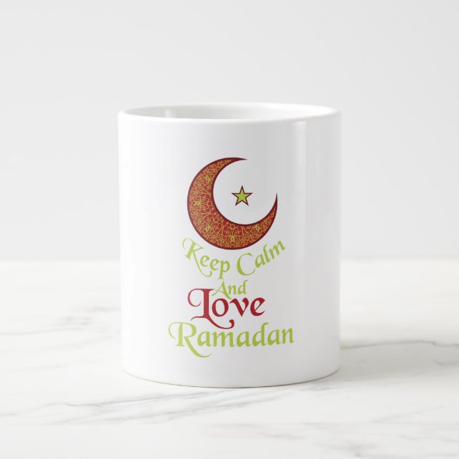 Behalt Calm und Liebe Ramadan Jumbo-Tasse (Vorderseite)