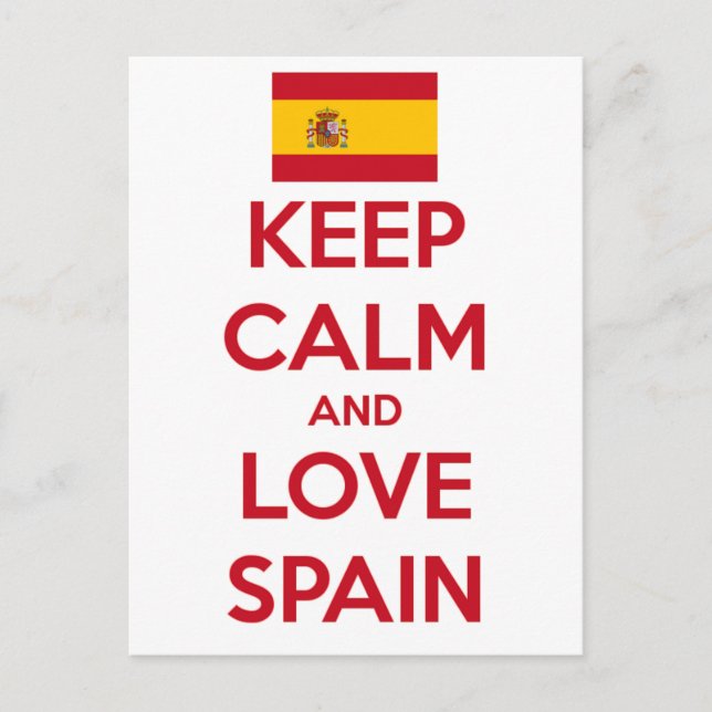 Behalt Calm und Liebe Spanien Postkarte (Vorderseite)