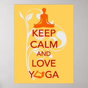 Behalt Calm und Liebe Yoga einzigartiges Kunstdruc Poster