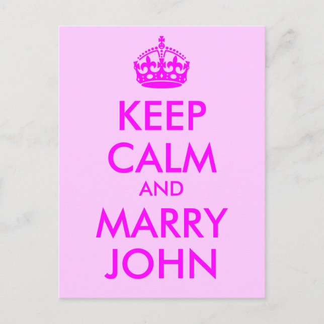 Behalt Calm und Marry John Postcard Postkarte (Vorderseite)