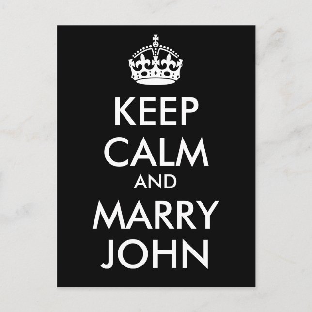 Behalt Calm und Marry John Postcard Postkarte (Vorderseite)