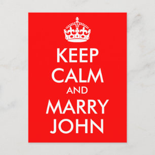 Behalt Calm und Marry John Postcard Postkarte