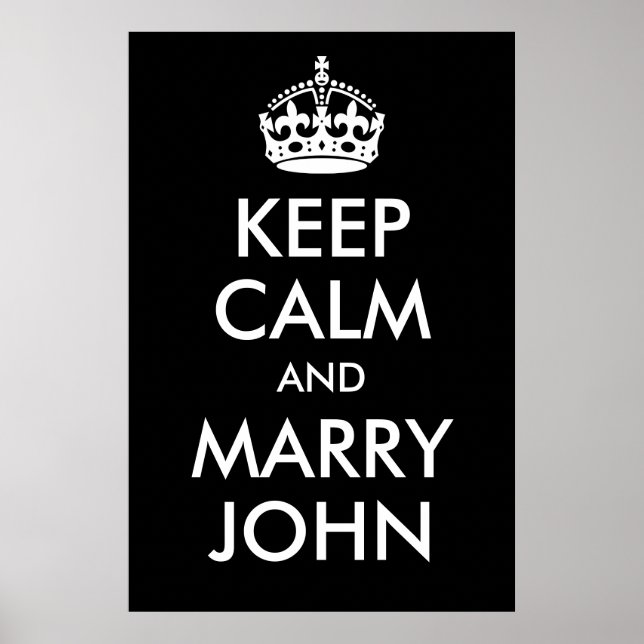 Behalt Calm und Marry John Print Poster (Vorne)