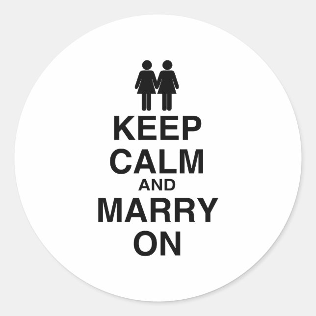 Behalt Calm und Marry On - Runder Aufkleber (Vorderseite)