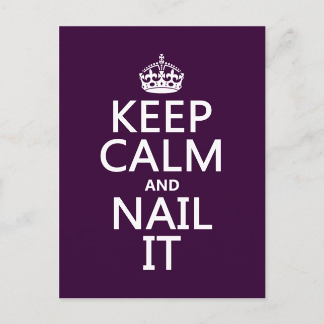Behalt Calm und Nail Postkarte (Vorderseite)