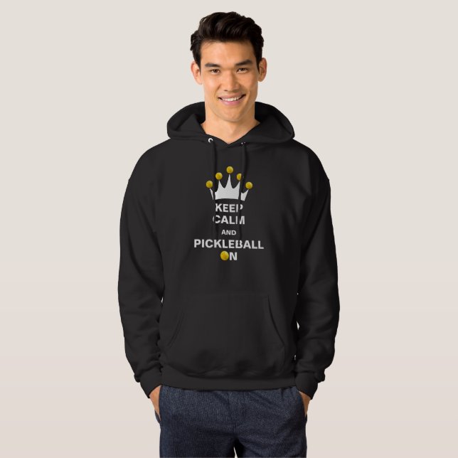 Behalt Calm und Pickleball On, Pickleball Crown Hoodie (Vorne ganz)
