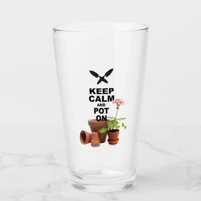 Behalt Calm und Pot On Glas (Vorderseite)
