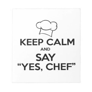 Behalt Calm und Say Yes Koch Funny Kitchen Ware Notizblock