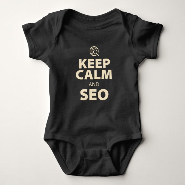 Behalt Calm und SEO Baby Strampler (Vorderseite)