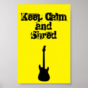 Behalt Calm und Shred Guitar Poster