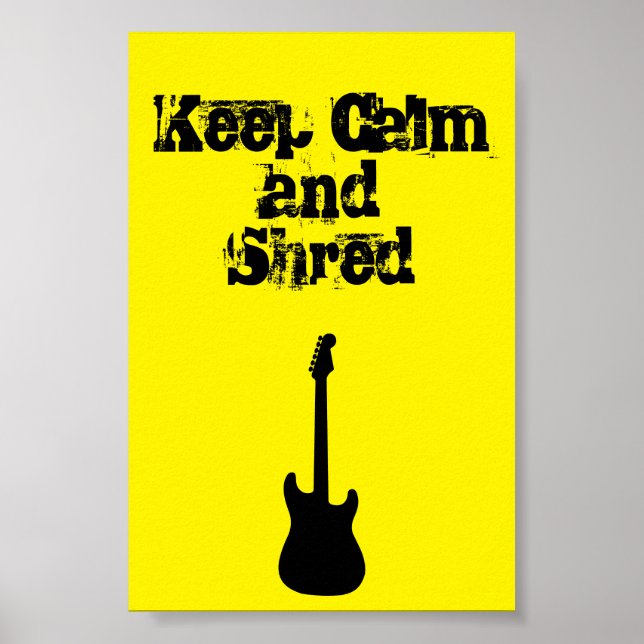 Behalt Calm und Shred Guitar Poster (Vorne)