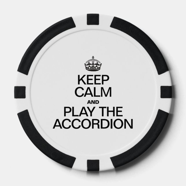 BEHALT CALM UND SPIELE DAS ACCORDION POKERCHIPS (Vorderseite)