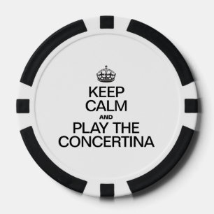 BEHALT CALM UND SPIELE DAS KONZERTINA POKERCHIPS