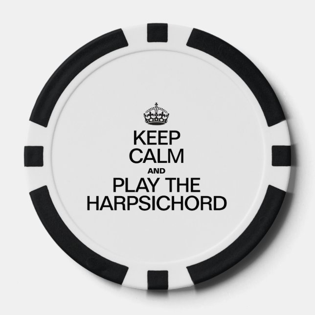 BEHALT CALM UND SPIELE DIE HARPSICHORD POKERCHIPS (Vorderseite)