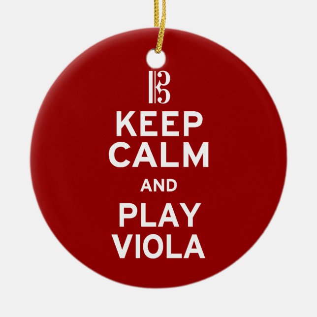 Behalt Calm und spiele Viola Keramik Ornament (Vorne)
