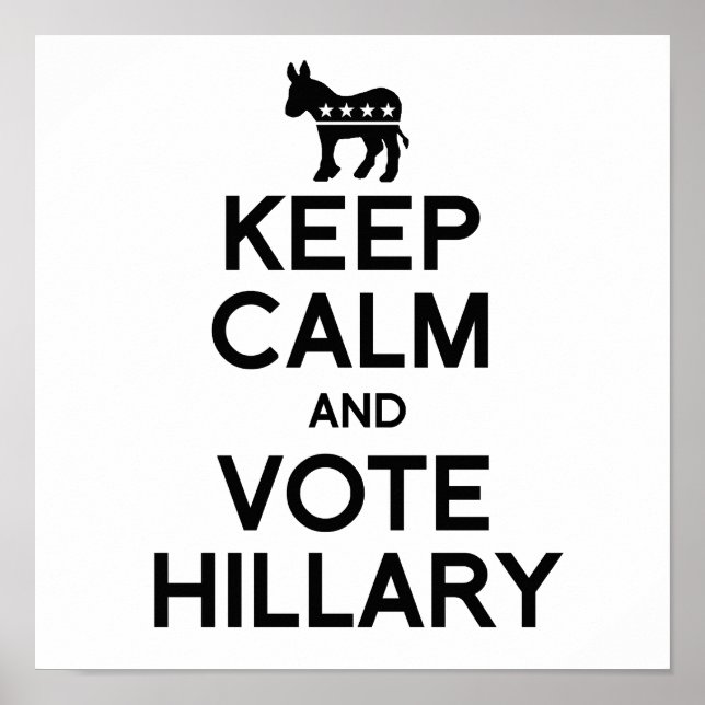 BEHALT CALM UND STIMME HILLARY.pnng Poster (Vorne)