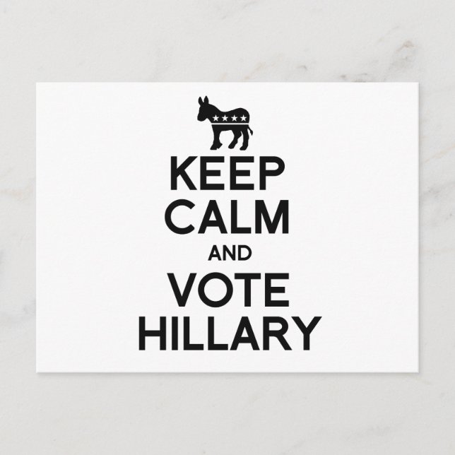 BEHALT CALM UND STIMME HILLARY.pnng Postkarte (Vorderseite)