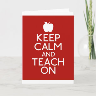 Behalt Calm und TEACH auf rot Karte
