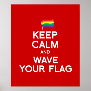 BEHALT CALM UND WACHE DEIN FLAG POSTER