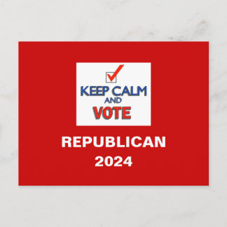 Behalt Calm Vote Republikaner 2024 Postkarte
