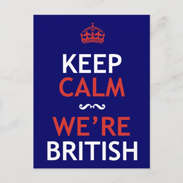 Behalt Calm Wir sind Briten Postkarte (Vorderseite)