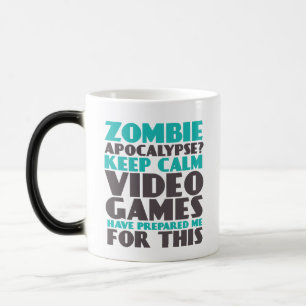 Behalt Calm Zombie Apokalypse Gamers Funny Mug Verwandlungstasse