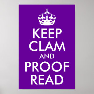 Behalt Clam und Proof Read Poster