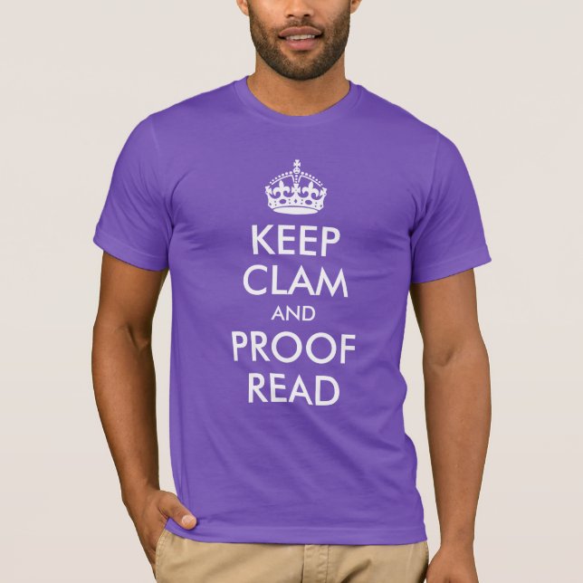 Behalt Clam und Proof Read T-Shirt (Vorderseite)