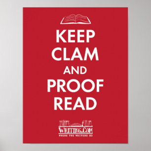 Behalt Clam und Proofread Poster