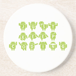 Behalt Coding (Android Bug Droid Gray Bckgrnd) Sandstein Untersetzer